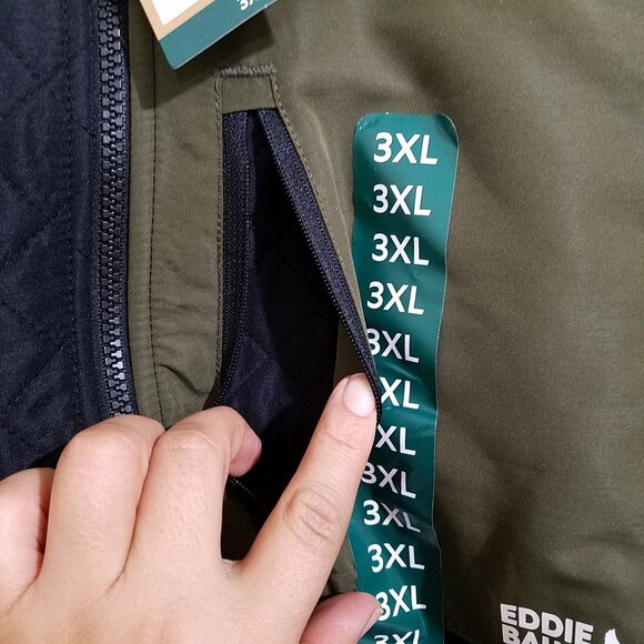 Eddie Bauer Men’s Mixed Media Fleece Jacket Size 3XL–Black/Gray Warm Outdoor NEW - Picture 7 of 15